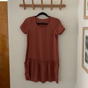 Aerie size small silk rust colored tunic